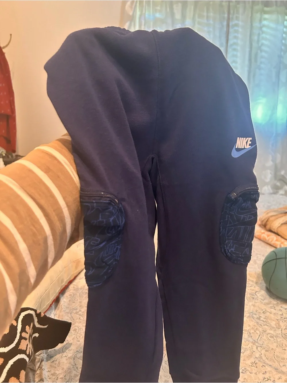 Nike Kids Dark Navy Fleece Joggers with Knee Patches